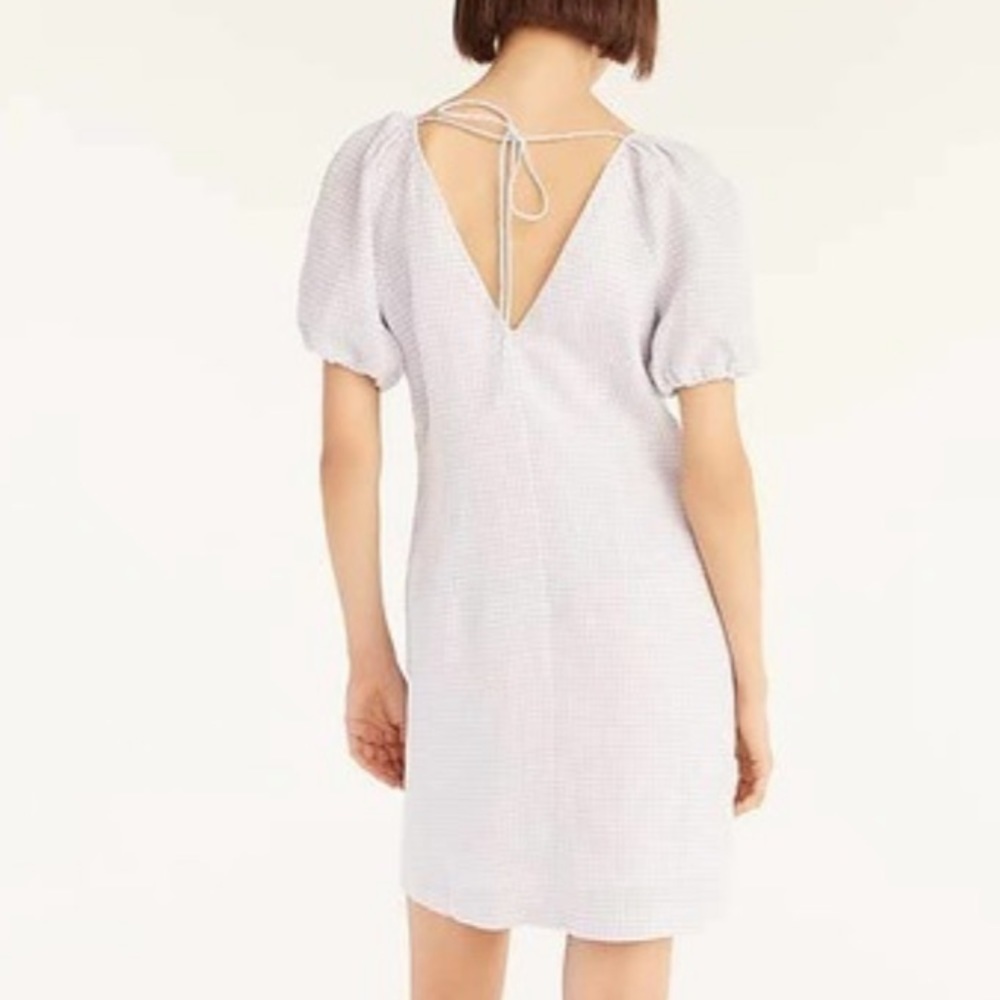 NWT j crew shirt dress linen vback gingham plaid sold out - Picture 2 of 3